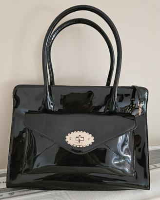 borsa nera vernice
