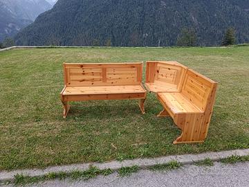 Panca ad angolo a L in legno (3 Elementi)