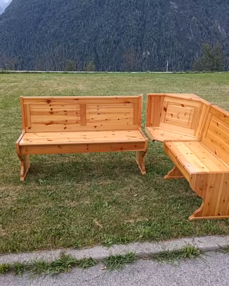 Panca ad angolo a L in legno (3 Elementi)