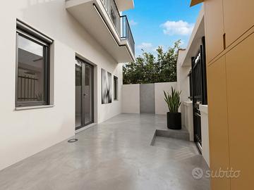 Bilocale semi-indipendente con doppio cortile