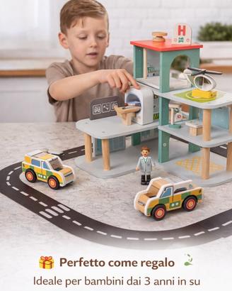 Gioco Ospedale in legno 24 pezzi 3+ anni