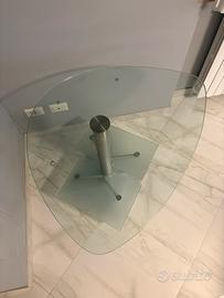 Scrivania angolare in vetro