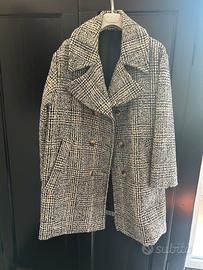cappotto donna pied de poule doppiopetto size 50
