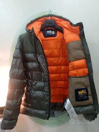 Piumini Ciesse uomo tg. 52 verde militare arancio