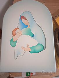 Quadretto in legno rappresentante la madonna e Ges