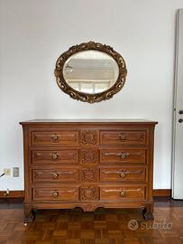 Cassettiera Classica in Legno con Specchi