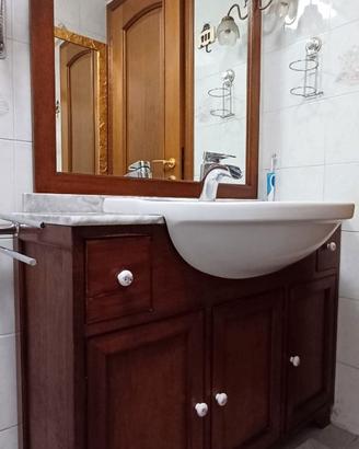 Mobile da bagno in legno arte povera