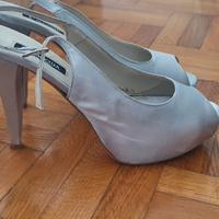 Sandali argento con zeppa