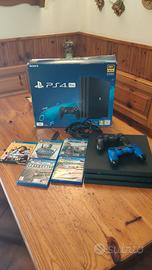 PS4 Pro 4K HDR + 2 controller + 5 giochi + scat