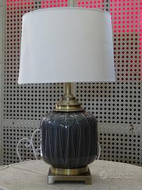 LAMPADA IN CERAMICA E METALLO GRIGIA
