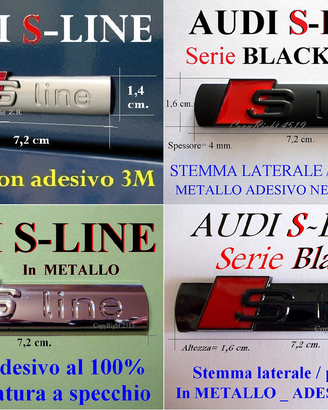 AUDI SLINE S LINE S-LINE Stemma LATERALE ADESIVO