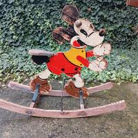 Antico dondolo giocatto legno topolino Mickeymouse
