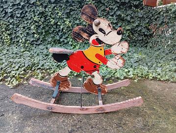 Antico dondolo giocatto legno topolino Mickeymouse