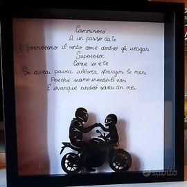 Cornice 3d papà e figlio motocross