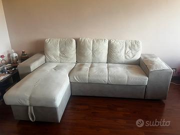 Divano letto contenitore con chaise Longue
