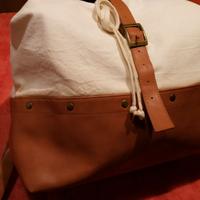 Zaino in pelle e canvas artigianale unisex