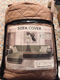 Copridivano trapuntato per divano ad angolo (L)