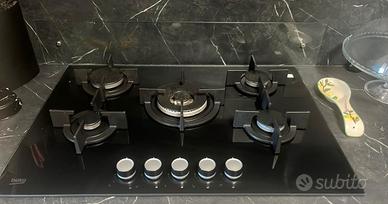 BEKO HILW75222S PIANO COTTURA GAS, 5 fuochi nero