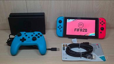 Nintendo Switch con FIFA 20  controller blu