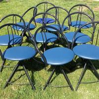 n. 9 sedie  in metallo nere