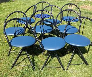 n. 9 sedie  in metallo nere