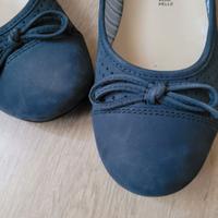 Gaia Giorgi ballerine Nuove vera Pelle blu