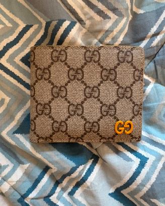 Gucci Portafoglio Uomo tela GG logo beige/marrone