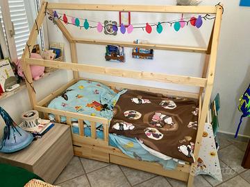 letto per bambini a forma di casetta