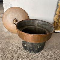 Antico Calderone pentola in rame antico