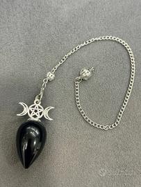 Pendolo Divinatorio con Pentacolo e Tripla Luna