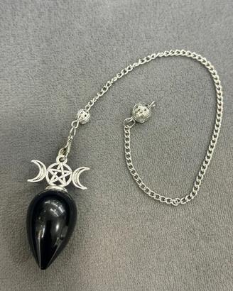 Pendolo Divinatorio con Pentacolo e Tripla Luna