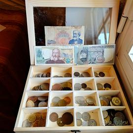 Lotto monete 70g di argento + altre + banconote