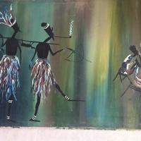 Dipinto olio su tela senza cornice 