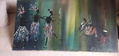 Dipinto olio su tela senza cornice 