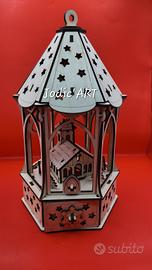 Lanterna Natalizia in legno