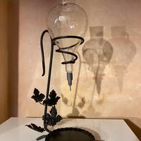 Decanter per vino con supporto in ferro
