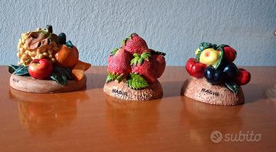 Nadir set 3 segnaposti sculture decorazioni frutti