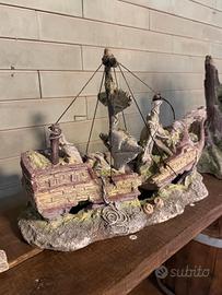 Relitto Nave per acquari + 2 omaggi