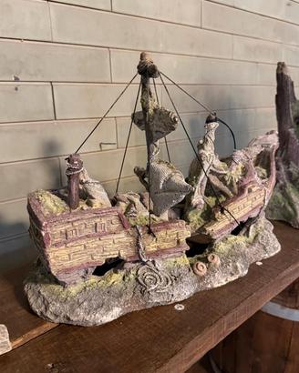 Relitto Nave per acquari + 2 omaggi