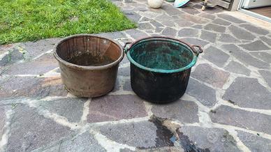 paioli in rame antichi d33 h 26cm 