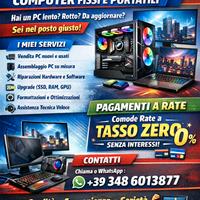 Assemblo e riparo computer fissi e portatili