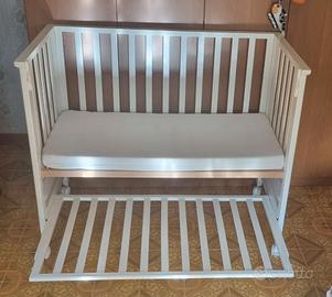 Lettino in legno col.bianco c/materasso