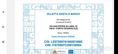 Villetta torre Lapillo giugno, luglio e agosto