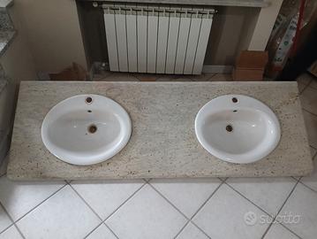 marmo con due lavabi