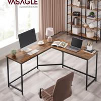 Tavolo PC angolare in legno e metallo, nuovissimo 