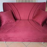 Divano apribile con contenitore bordeaux