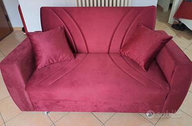 Divano apribile con contenitore bordeaux