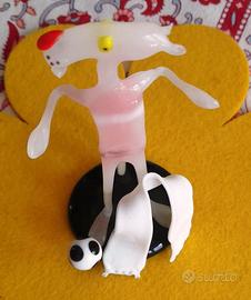 pantera rosa vetro murano sciarpa e pallone h14Ø6