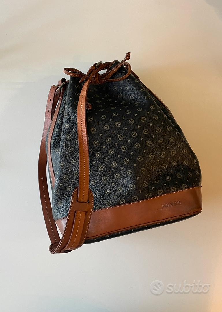 Borsa Pollini secchiello in canvas monogram pelle Abbigliamento e Accessori In vendita a Roma
