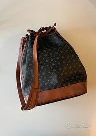 Borsa Pollini secchiello in canvas monogram pelle